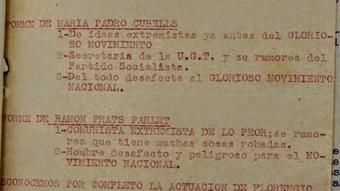 Document d'acusació de la Jefatura local de Falange de Tárrega. 13 de març de 1939