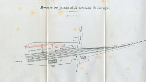 Plànol de l'estació de Tàrrega de l'any 1908