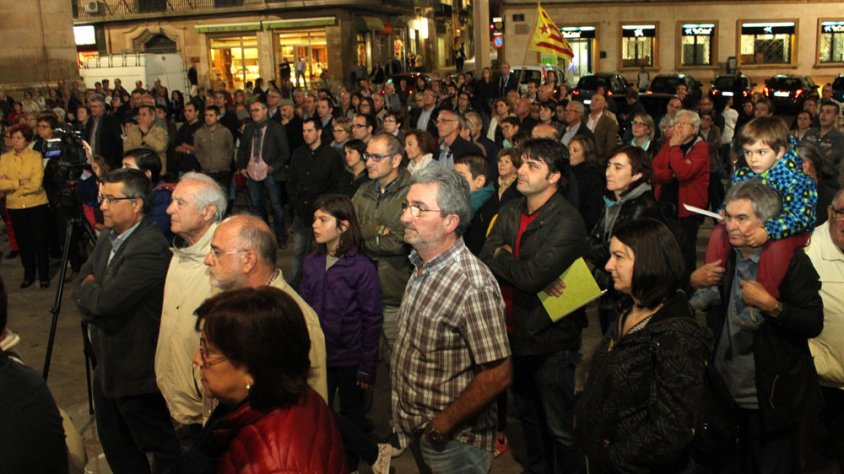 Imatge de la concentració celebrada ahir a la tarda a la plaça Major