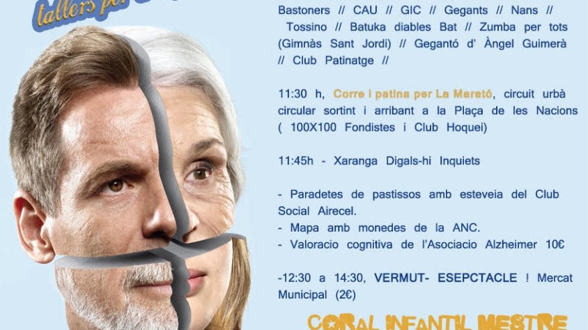 El cartell de les activitats que es faran a Tàrrega per La Marató