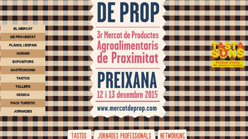 Portada de la pàgina web del mercat De Prop