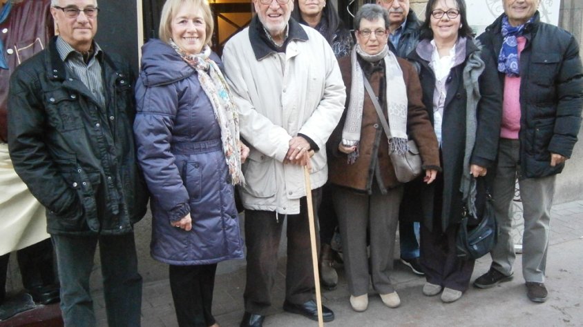 D’esquerra a dreta, J. M. Gracia, M. Alba Viñuales, J. Serra, Paulina Fauste, M. Carme de No, F. Gasull, M. José Viñuales i J. Castellà