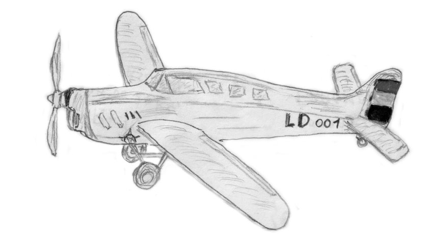 Il·lustració de com devia ser l'avió que va aterrar al Mas de l'Estadella