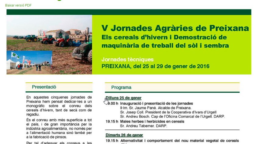 Detall del cartell de les jornades