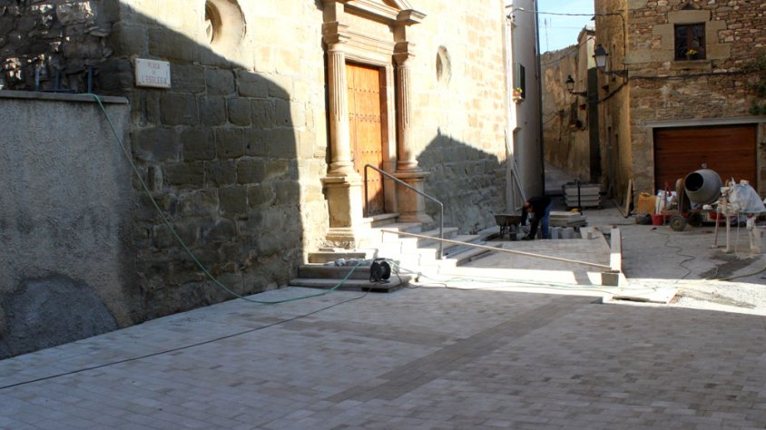 L'estat actual de les obres a la plaça de Claravalls