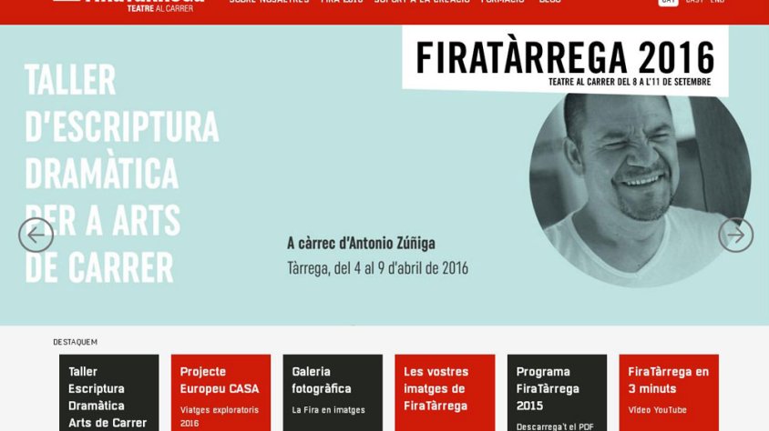 La pàgina web de FiraTàrrega on s'anuncia el curs