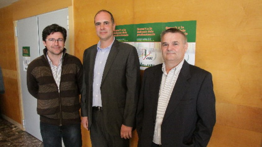 Jordi Vidal, Robert Jaimejuan i Lluís Viladrich, ahir durant la jornada de JARC