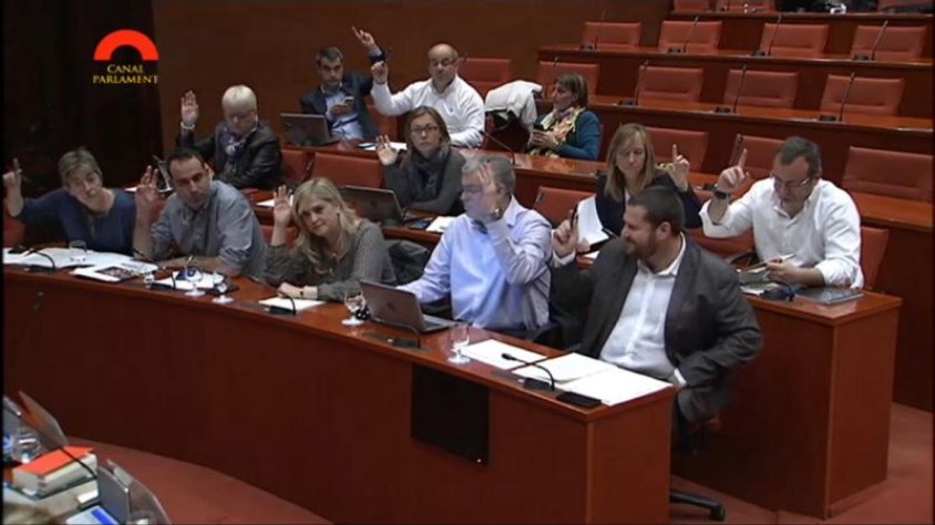 Imatge de la votació a la comissió del Parlament