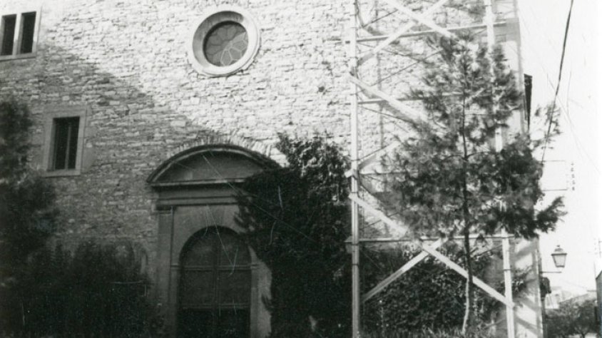 Inici de les obres del campanar de l’església de la Mercè (1985)