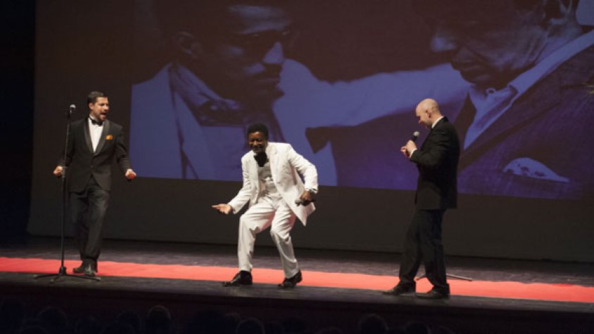 Un moment de l’actuació de The Rat Pack Tribut