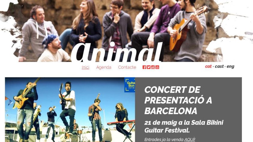 Portada de la pàgina web d'Animal