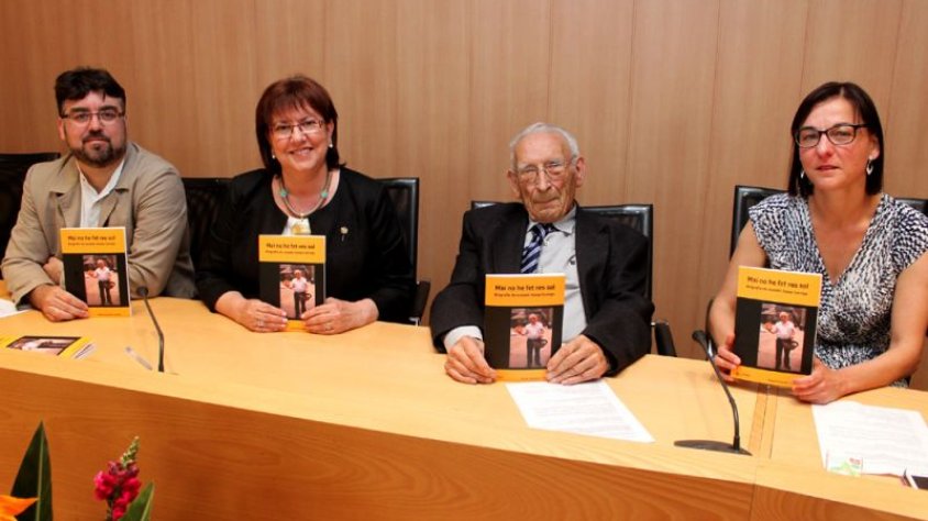 Imatge d'arxiu de la presentació del llibre biogràfic de Mossèn Garriga