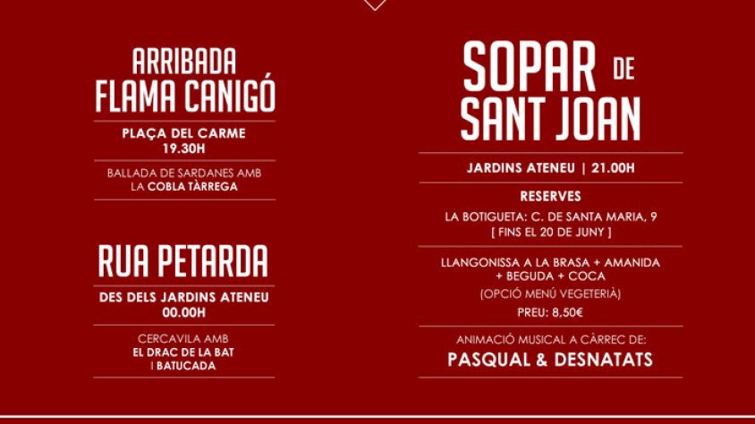El cartell de la revetlla de Sant Joan a Tàrrega d'enguany