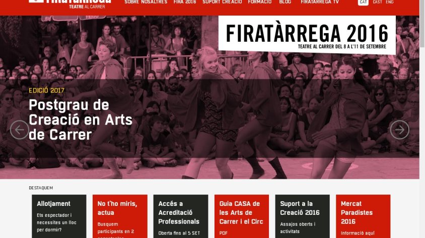 Portada de la pàgina web de FiraTàrrega