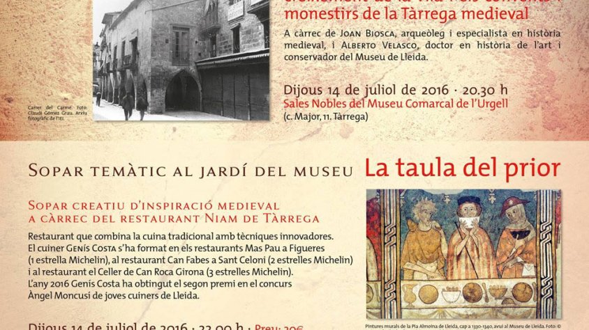 Targetó de la darrera xerrada i el sopar medieval
