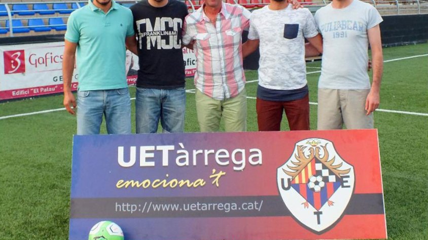 Pere Pont amb Marc Baiget, Dídac Florensa, Gerard Jorba i David Gallardo