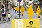 L’ANC de Tàrrega omple el Carme de figures humanes com a protesta
