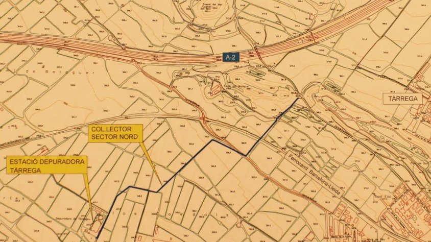 Plànol del tram del col·lector que es renovarà