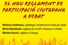 Xerrada-col·loqui de la CUP de Tàrrega sobre el nou reglament de participació el proper dissabte