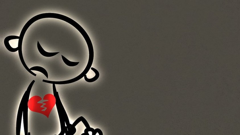 Dibuix que il·lustra una persona amb el cor trencat