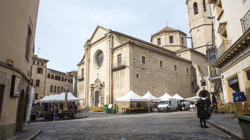 La plaça Major ahir dilluns
