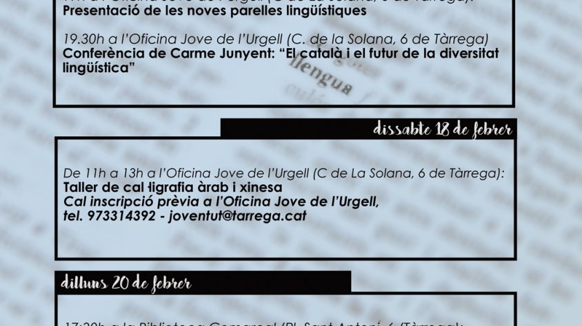 El cartell de les activitats