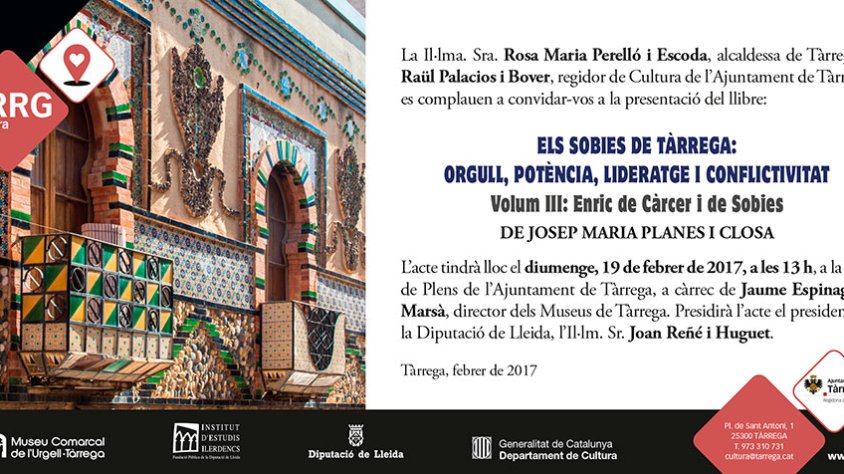 El targetó de la presentació del llibre