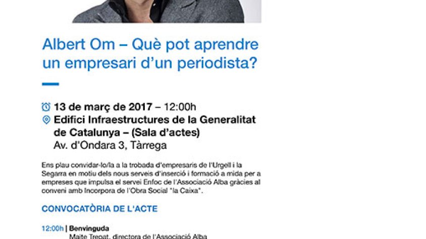 La invitació de la trobada per als empresaris