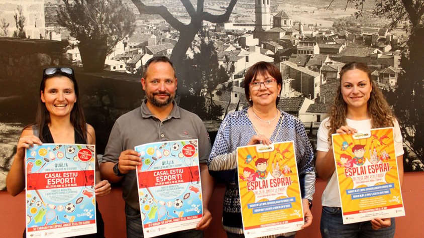 Han presentat els casals d'estiu l'alcaldessa Rosa M. Perelló, el regidor d'Esports, Silveri Caro, i responsables de Quàlia