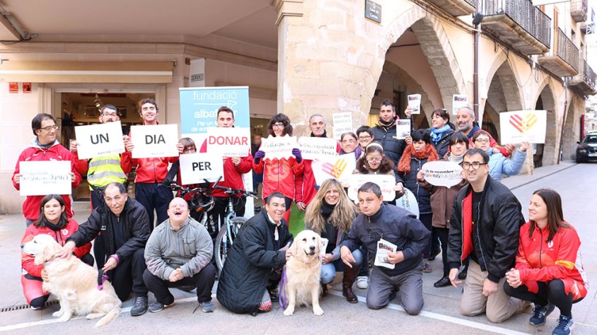 Els membres de l'associació que han sortit al carrer per promoure la campanya