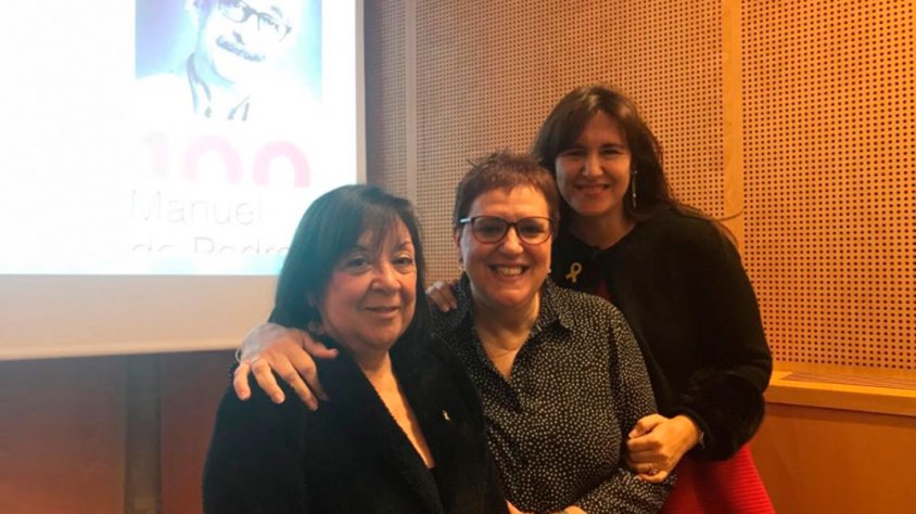 Adelais de Pedrolo, Anna Maria Villalonga i Laura Borràs en la presentació de l'Any Pedrolo