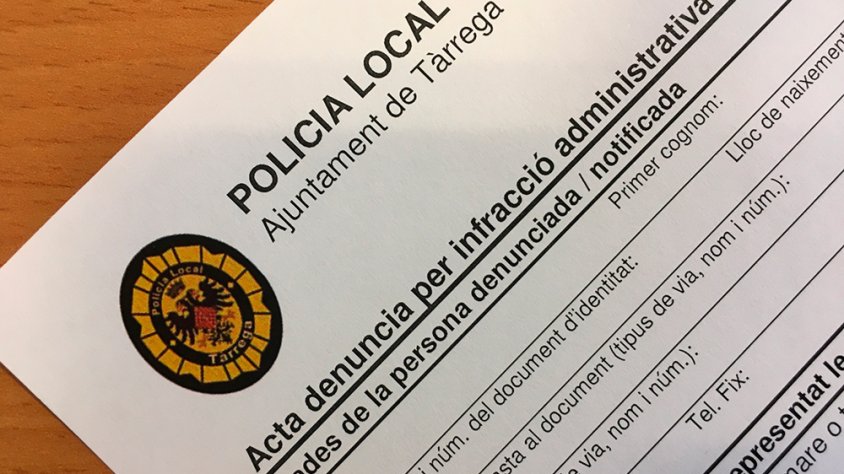 Formulari de denúncia de la Policia Local