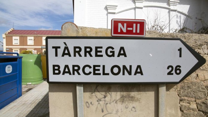 Un dels senyals que Carreteres va instal·lar fa pocs dies a Bellpuig