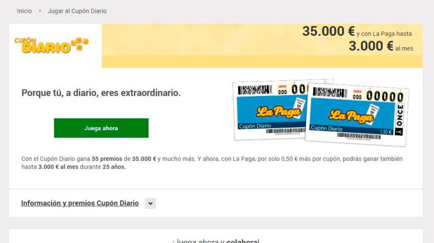 Pàgina web de Juegos Once