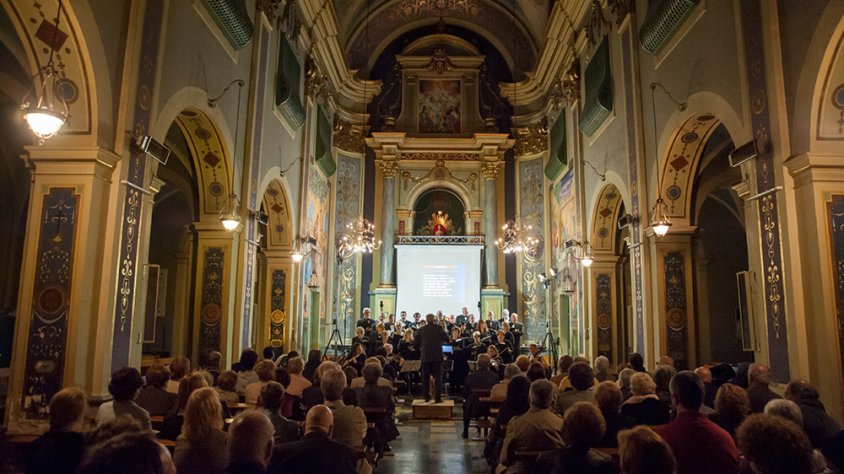 Panoràmica del Concert de Primavera a l'església de la Mercè