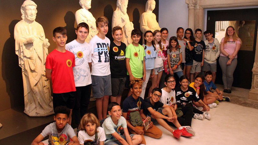 Els alumnes de l'Escolia Pia que han estrenat la nova ruta