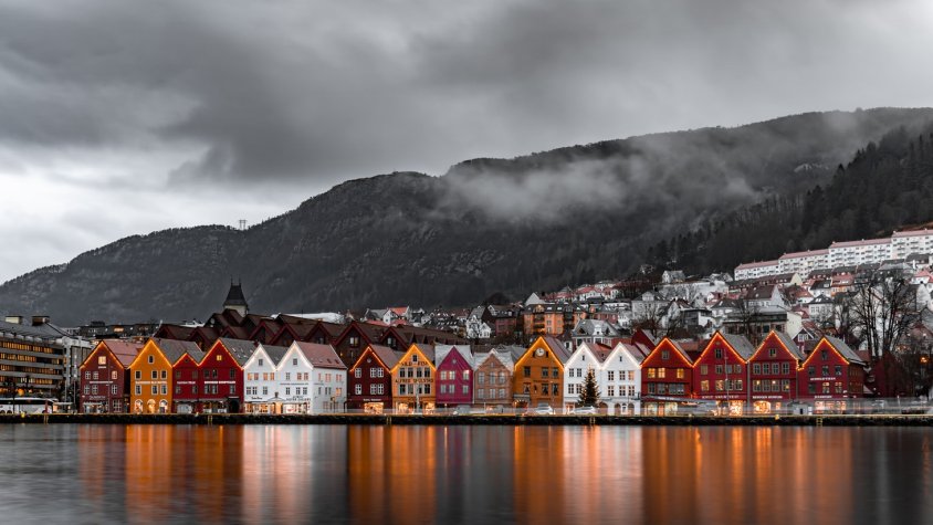 Vista d'una població de Noruega