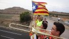 Estelades i pancartes sobiranistes a l'A-2 com a preludi a la Diada