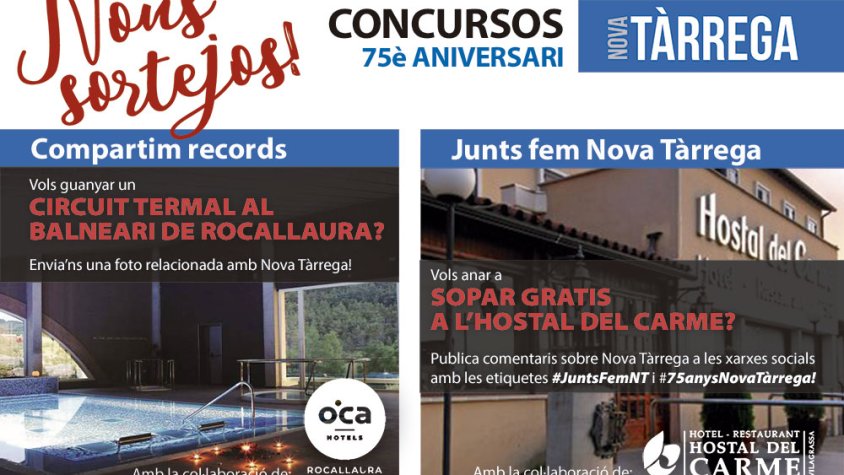 Guanyadors dels primers sortejos per celebrar #75anysNovaTàrrega