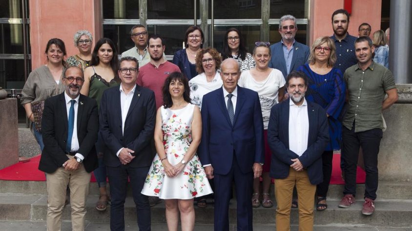 Autoritats i responsables de l'entitat a l'acte de commemoració