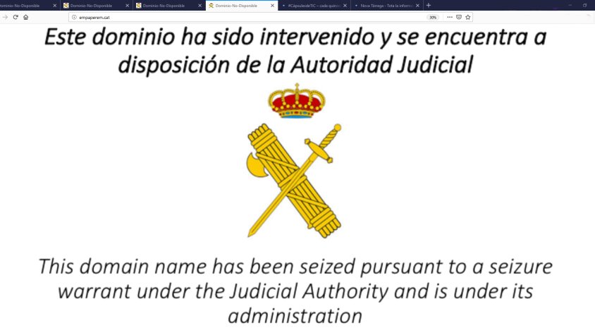 Empaperem.cat a data d'avui encara roman segrestat per la GC