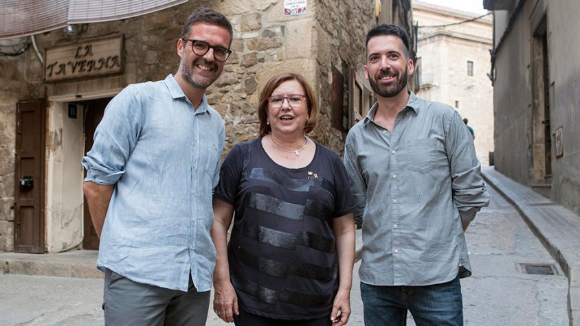 L'alcaldessa de Tàrrega flanquejada per Oriol Martí i Jordi Duran de FiraTàrrega