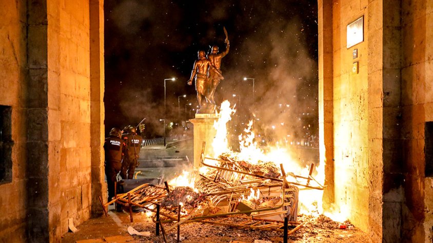 Imatge dels aldarulls que hi va haver fa dues setmanes a Lleida ciutat