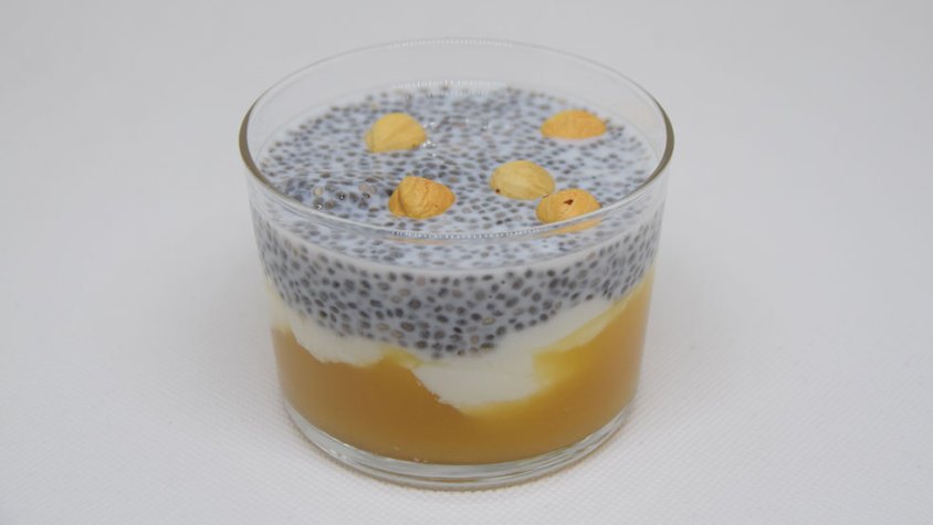 Púding de xia amb compota de poma