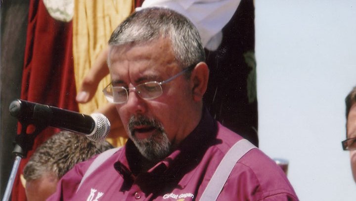 Josep Anton Bonet, en el parlament de la XXIV Ciutat Gegantera de Catalunya (2009)
