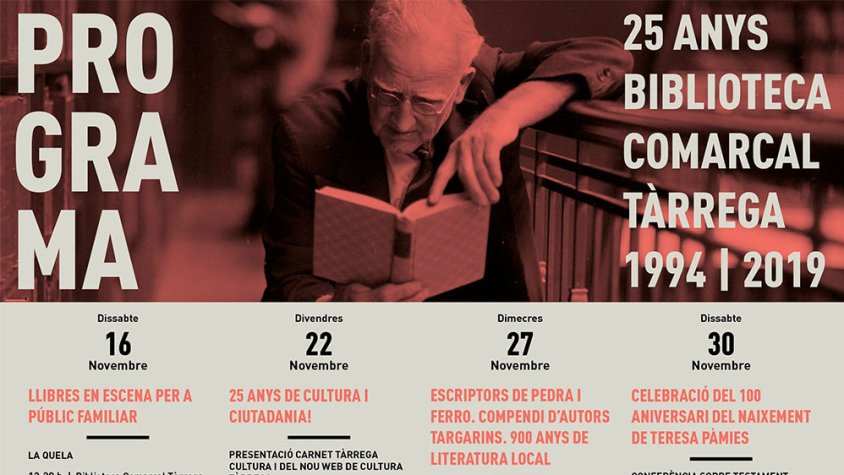 Programa d'actes per celebrar els 25 anys de l'equipament cultural