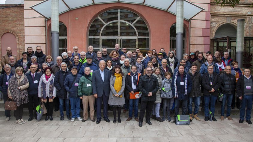 Foto de família dels assistents a la trobada celebrada dissabte passat
