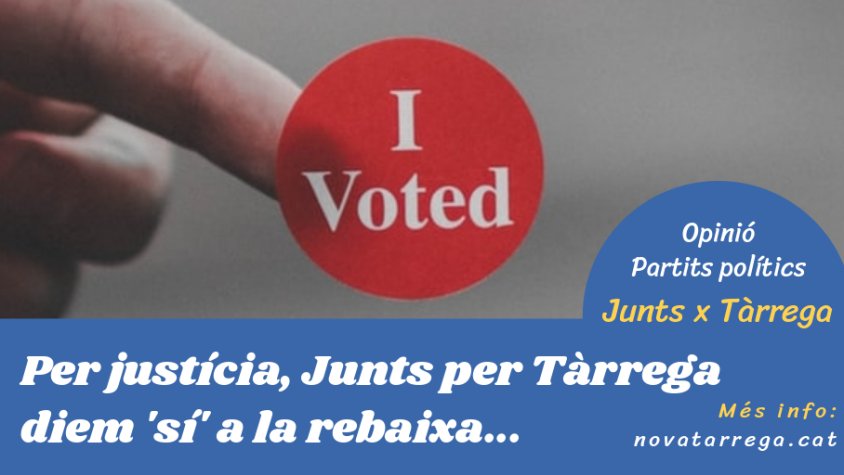 Junts per Tàrrega parla sobre els canvis en les bonificacions de l'IBI