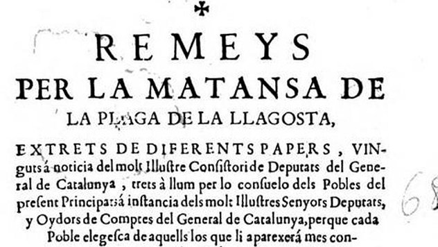 Opuscle amb remeis per a la matança de la llagosta, editat a Barcelona (1688)