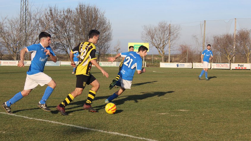 Un moment del partit contra el Palau